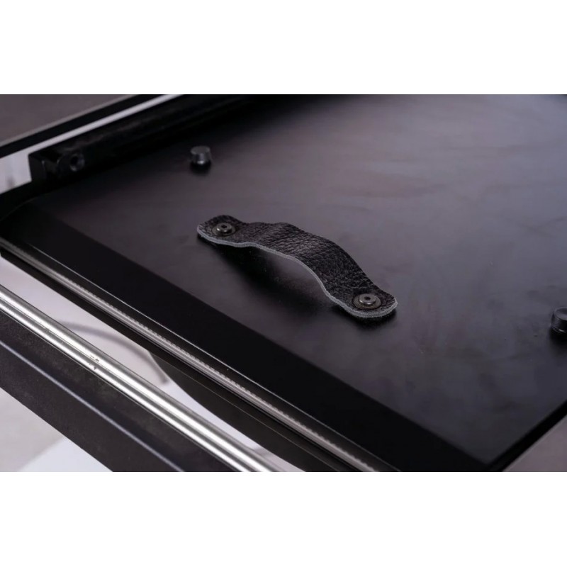 Стіл обідній розкладний PORTO CERAMIC 120(160)*120 тем.сірий ефект мармуру/чорний мат Signal