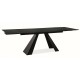 Стіл обідній розкладний SALVADORE MELTED GLASS 160(240)*90/чорний мат Signal