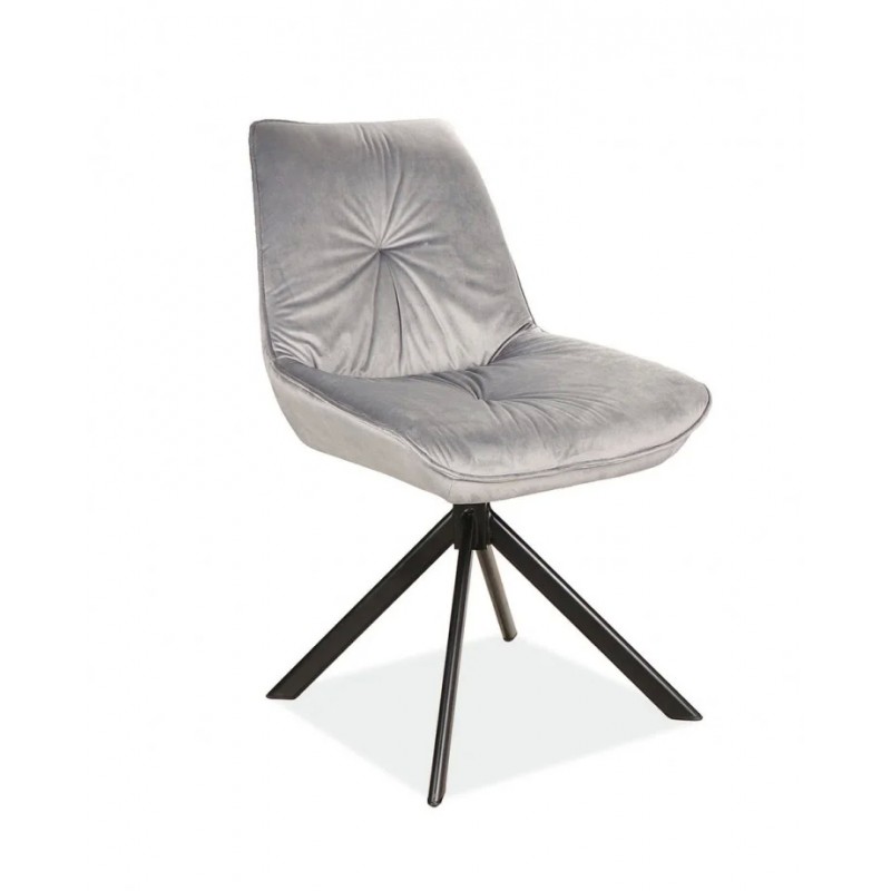 Стілець BOOGIE I VELVET чорний каркас / сірий Signal