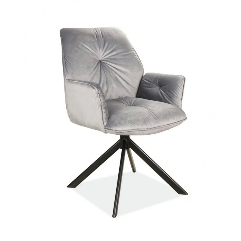 Стілець BOOGIE II VELVET чорний каркас / сірий  Signal