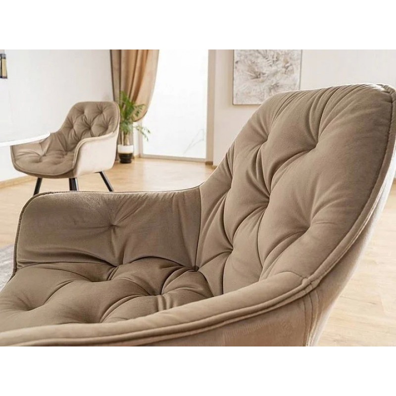 Стілець CHERRY VELVET чорний каркас / беж BLUVEL 28 Signal