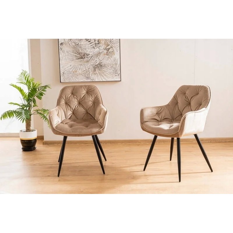 Стілець CHERRY VELVET чорний каркас / беж BLUVEL 28 Signal