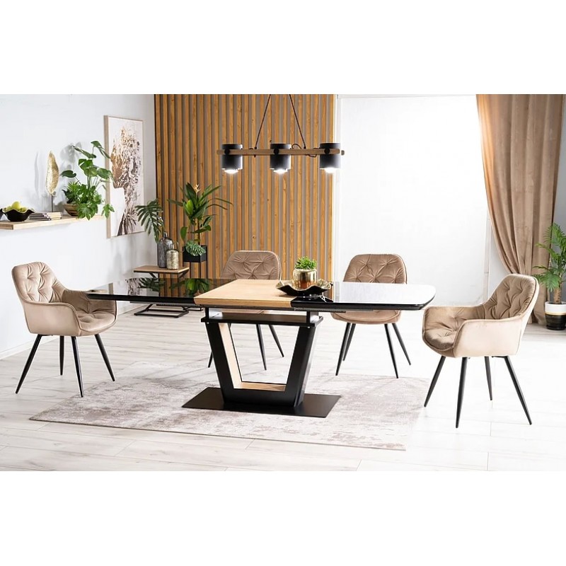 Стілець CHERRY VELVET чорний каркас / беж BLUVEL 28 Signal