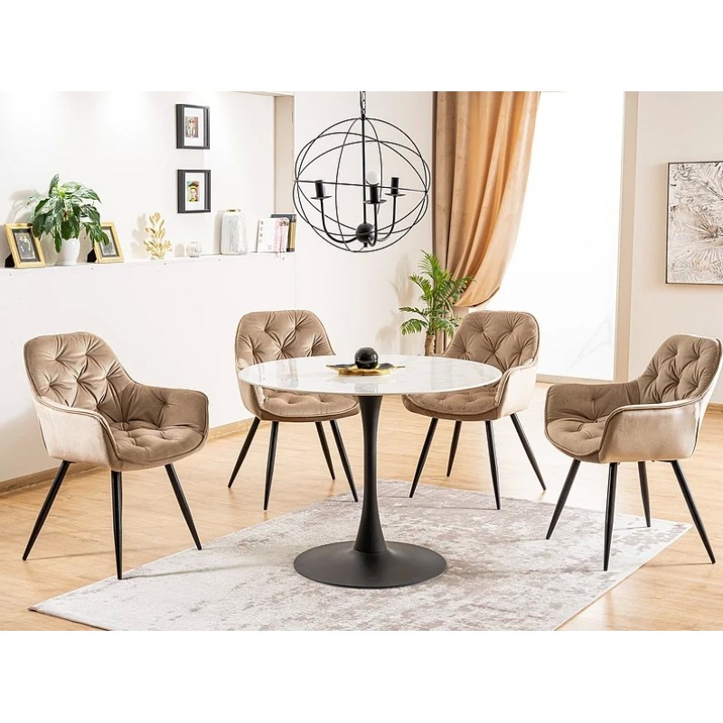 Стілець CHERRY VELVET чорний каркас / беж BLUVEL 28 Signal