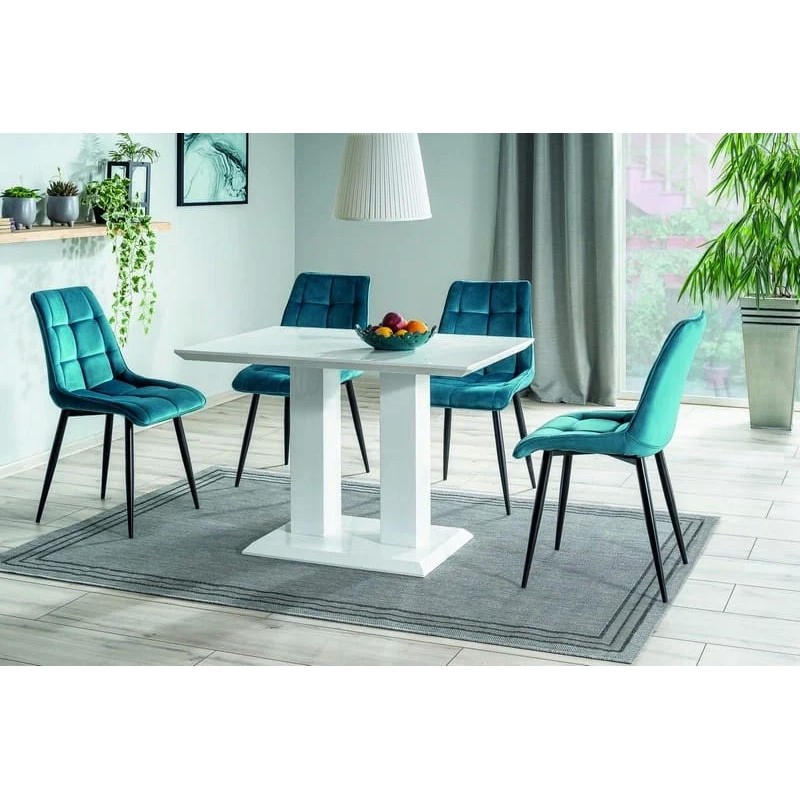 Стілець CHIC VELVET чорний каркас / бірюза BLUVEL 85 Signal