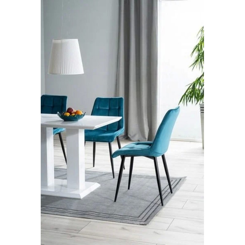 Стілець CHIC VELVET чорний каркас / бірюза BLUVEL 85 Signal