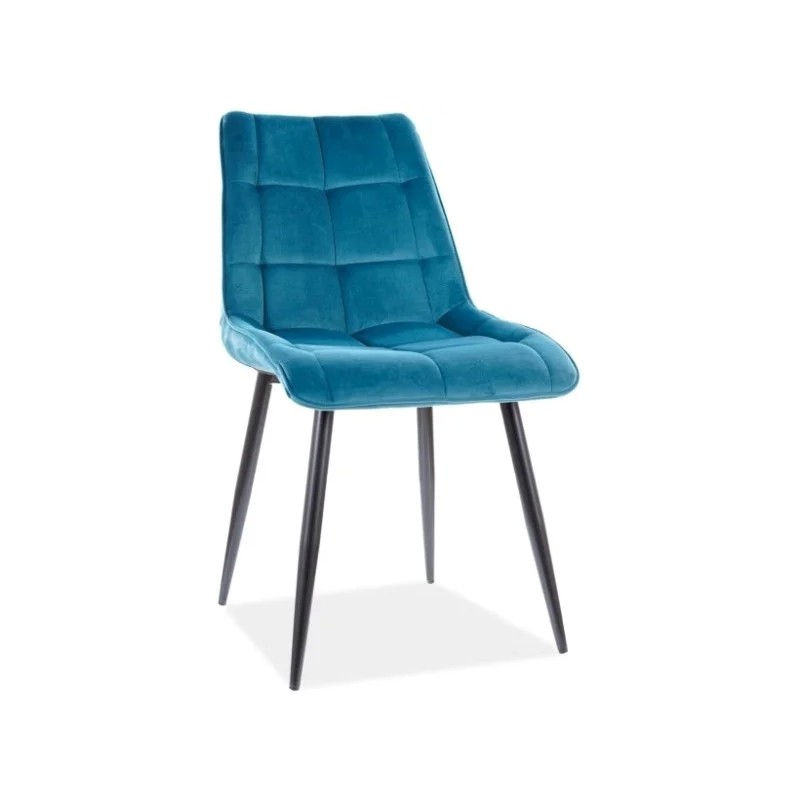Стілець CHIC VELVET чорний каркас / бірюза BLUVEL 85 Signal