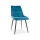 Стілець CHIC VELVET чорний каркас / бірюза BLUVEL 85 Signal