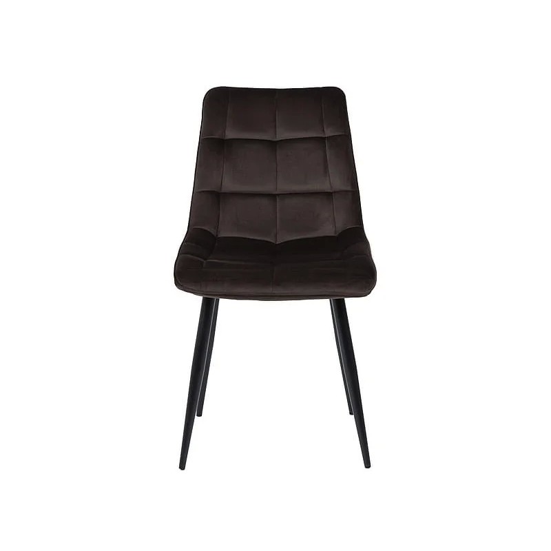 Стілець CHIC VELVET чорний каркас / коричневий Signal
