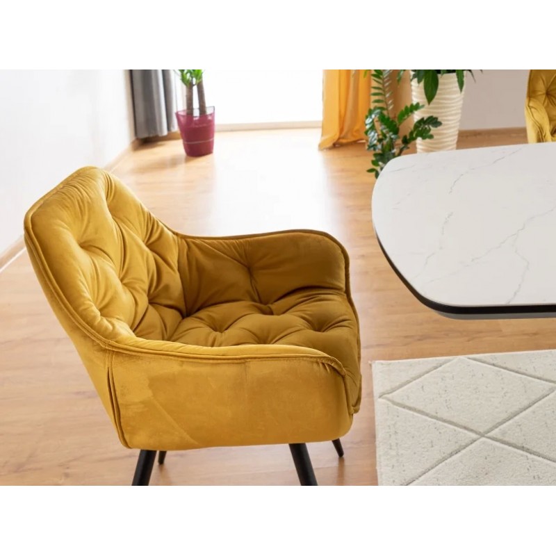 Стілець Cherry Velvet Каррі / Чорний Signal