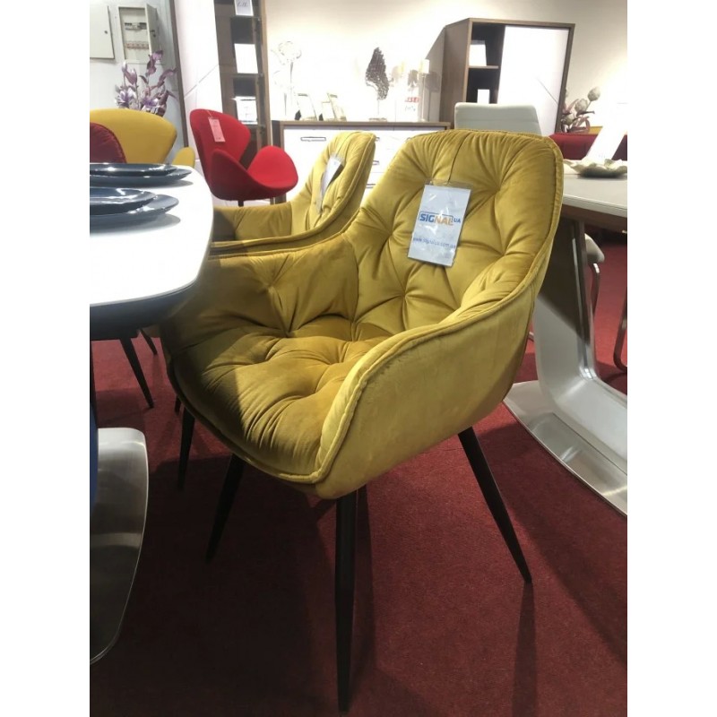 Стілець Cherry Velvet Каррі / Чорний Signal