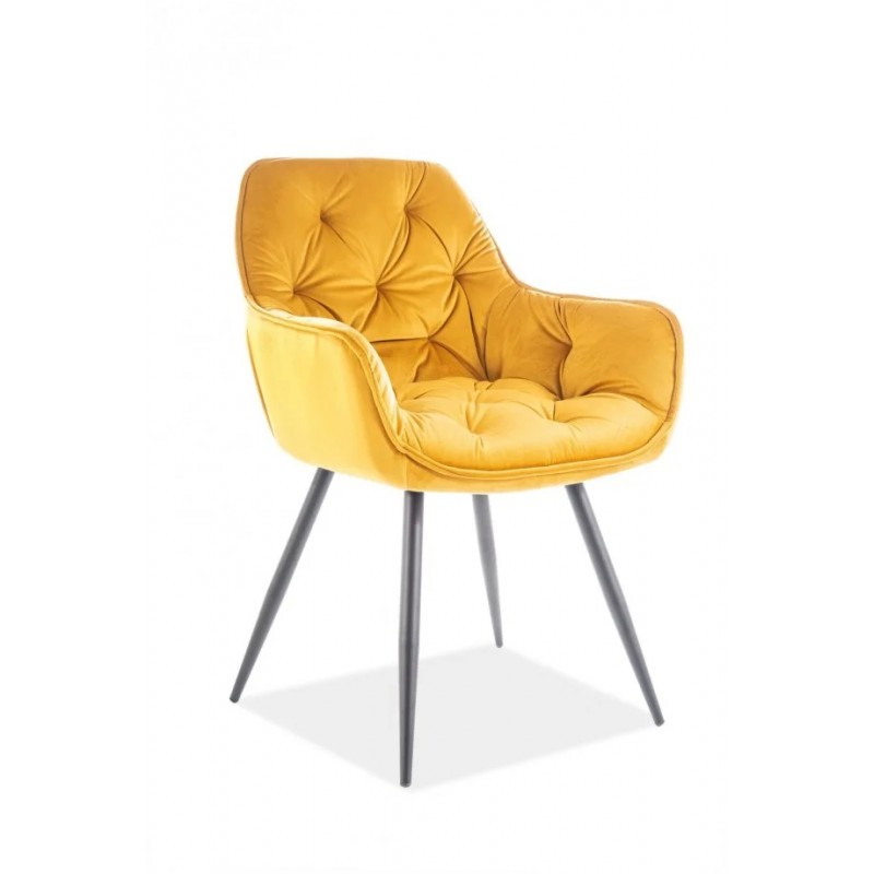 Стілець Cherry Velvet Каррі / Чорний Signal