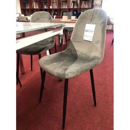 Стілець Fox Velvet Сірий / Чорний Signal