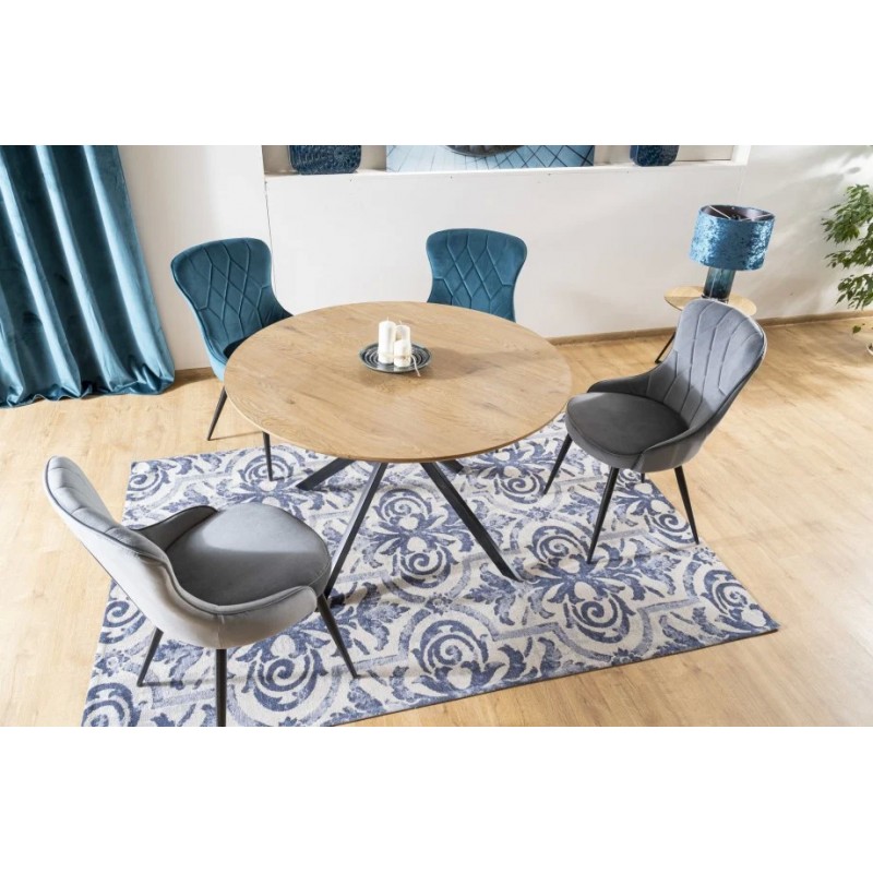 Стілець LOTUS VELVET чорний каркас / бірюза BLUVEL 85 Signal