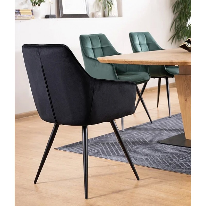 Стілець LILIA VELVET чорний каркас / зелений BLUVEL78 Signal