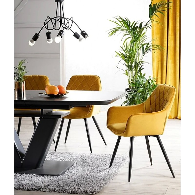 Стілець LINEA VELVET чорний каркас / карі BLUVEL 68 Signal