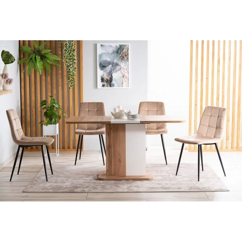 Стілець MILA VELVET чорний каркас / беж BLUVEL 28 Signal