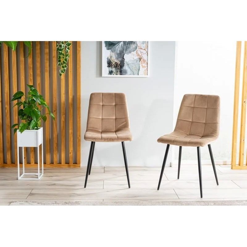 Стілець MILA VELVET чорний каркас / беж BLUVEL 28 Signal