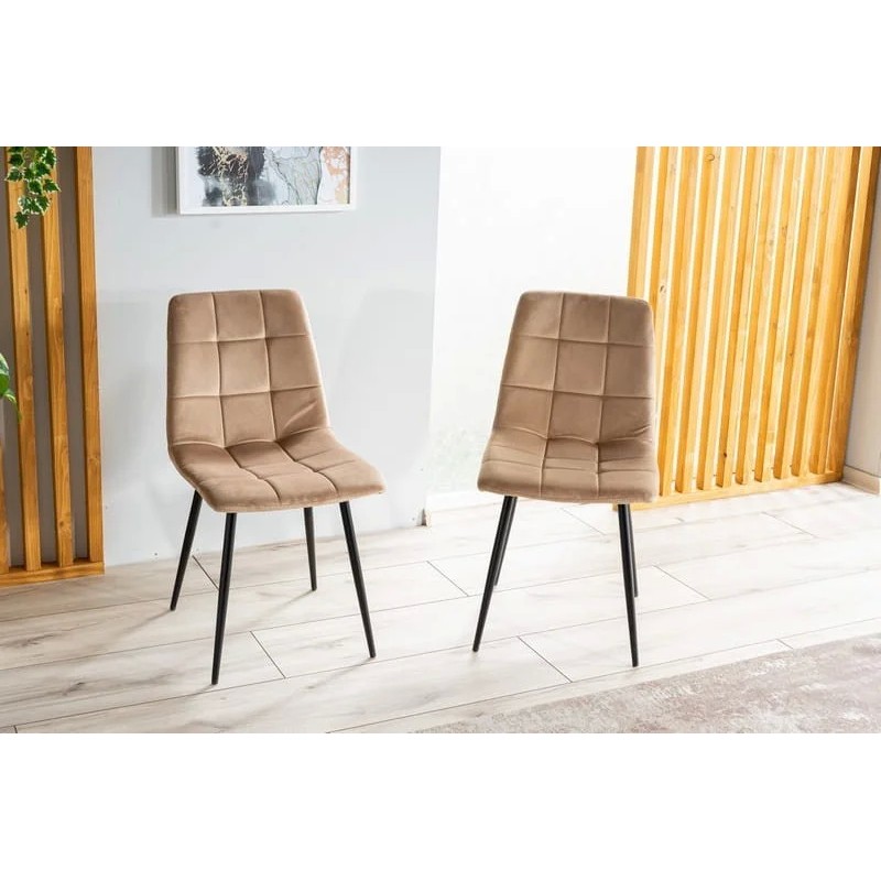 Стілець MILA VELVET чорний каркас / беж BLUVEL 28 Signal