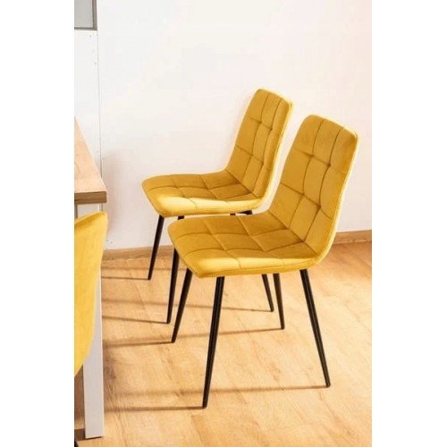 Стілець MILA VELVET чорний каркас / карі BLUVEL 68 Signal