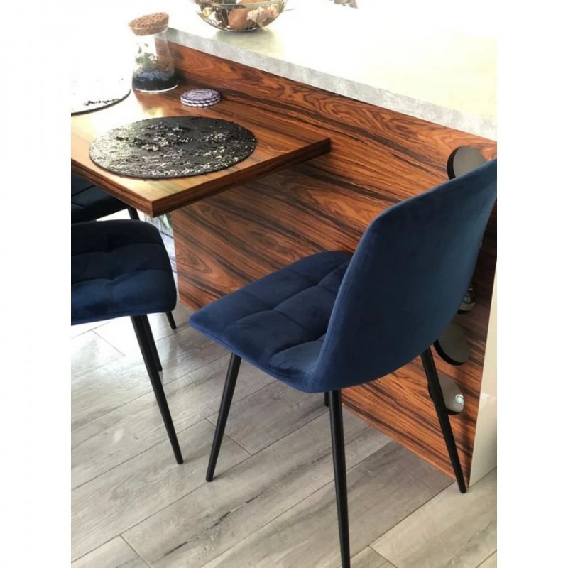 Стілець Mila Velvet Синій / Чорний Signal