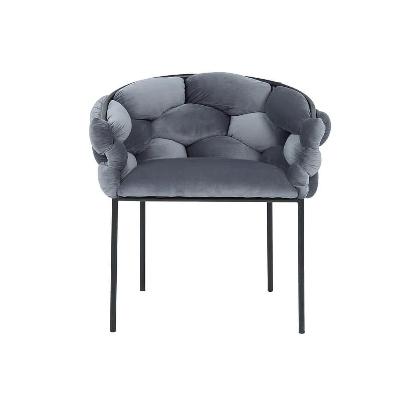 Стілець NORTE VELVET чорний каркас / сірий Signal