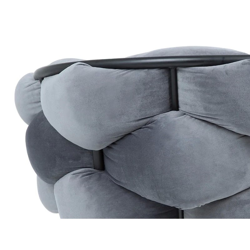 Стілець NORTE VELVET чорний каркас / сірий Signal