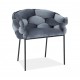 Стілець NORTE VELVET чорний каркас / сірий Signal