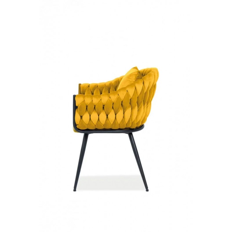 Стілець NUVO VELVET чорний каркас / карі Signal