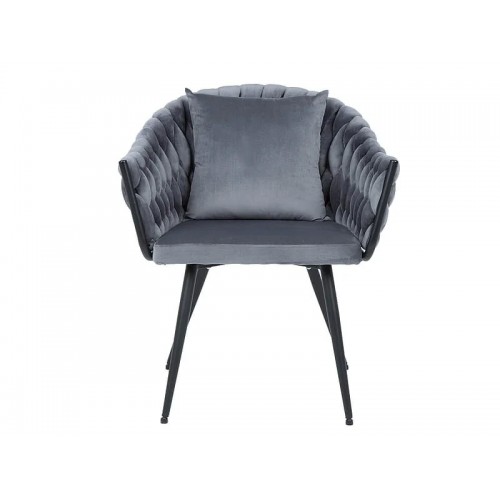 Стілець NUVO VELVET чорний каркас / сірий Signal