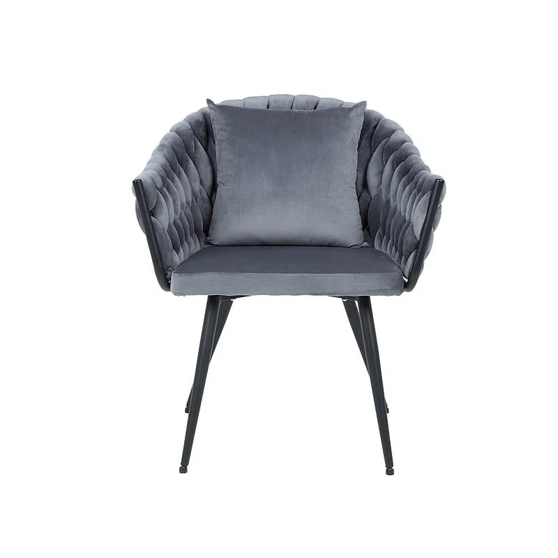 Стілець NUVO VELVET чорний каркас / сірий Signal