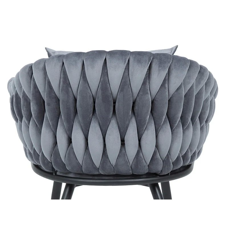 Стілець NUVO VELVET чорний каркас / сірий Signal