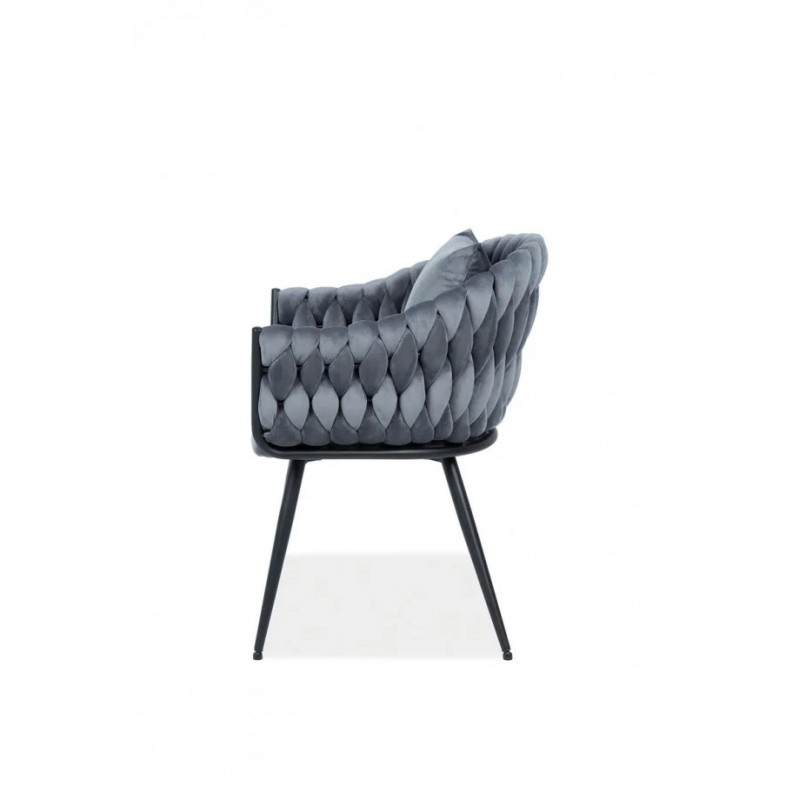 Стілець NUVO VELVET чорний каркас / сірий Signal