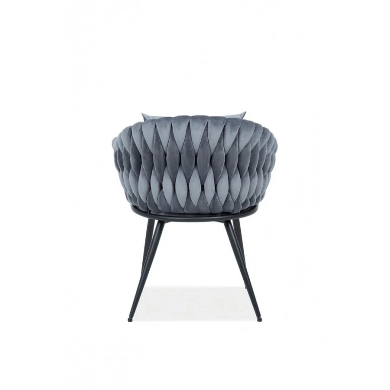 Стілець NUVO VELVET чорний каркас / сірий Signal