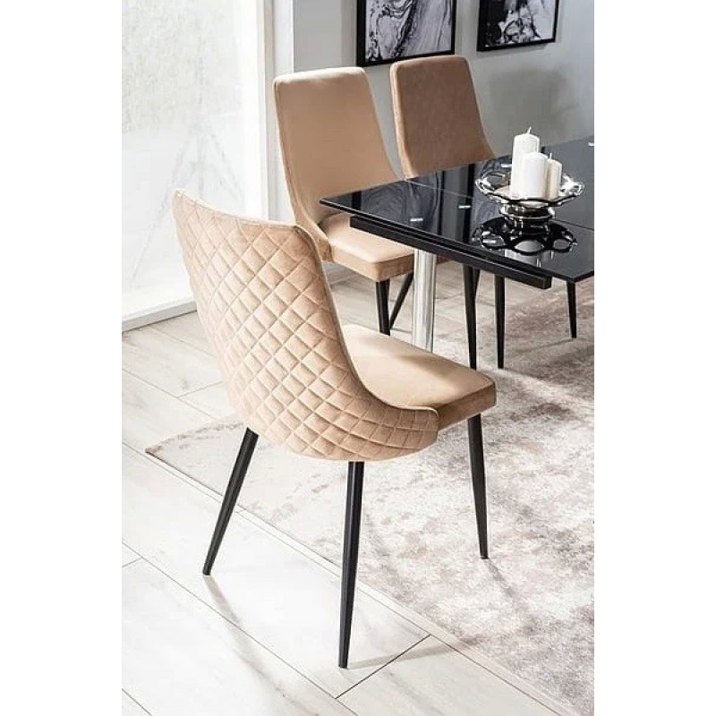 Стілець PIANO B VELVET чорний каркас / беж BLUVEL 28 Signal
