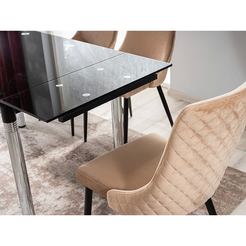 Стілець PIANO B VELVET чорний каркас / беж BLUVEL 28 Signal