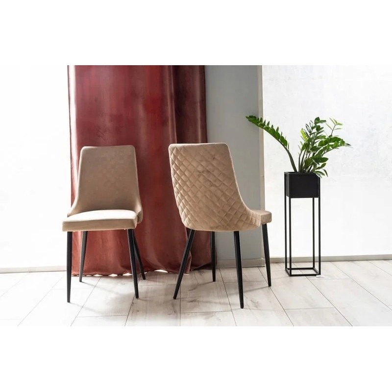 Стілець PIANO B VELVET чорний каркас / беж BLUVEL 28 Signal