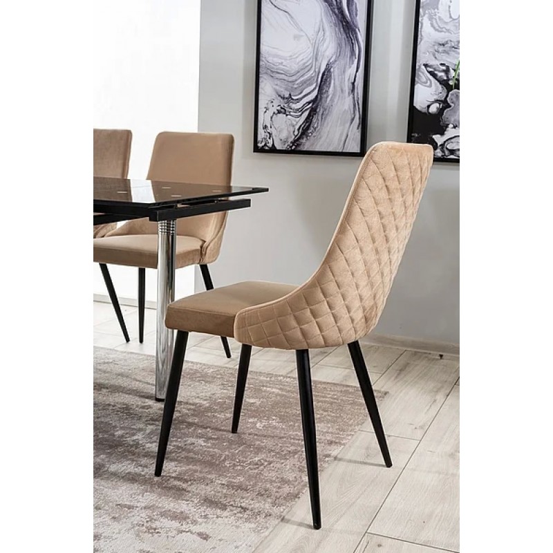 Стілець PIANO B VELVET чорний каркас / беж BLUVEL 28 Signal