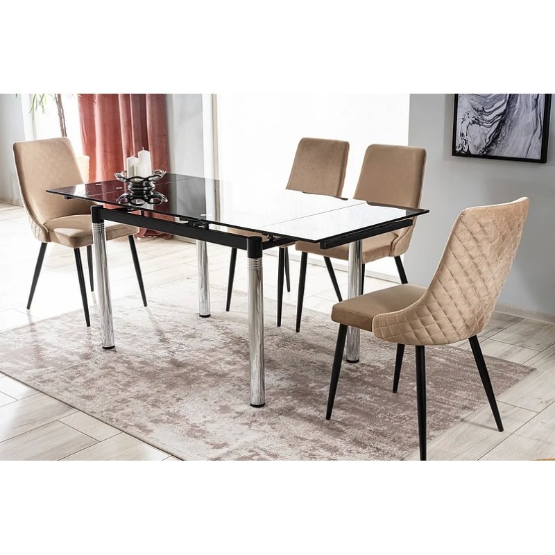 Стілець PIANO B VELVET чорний каркас / беж BLUVEL 28 Signal