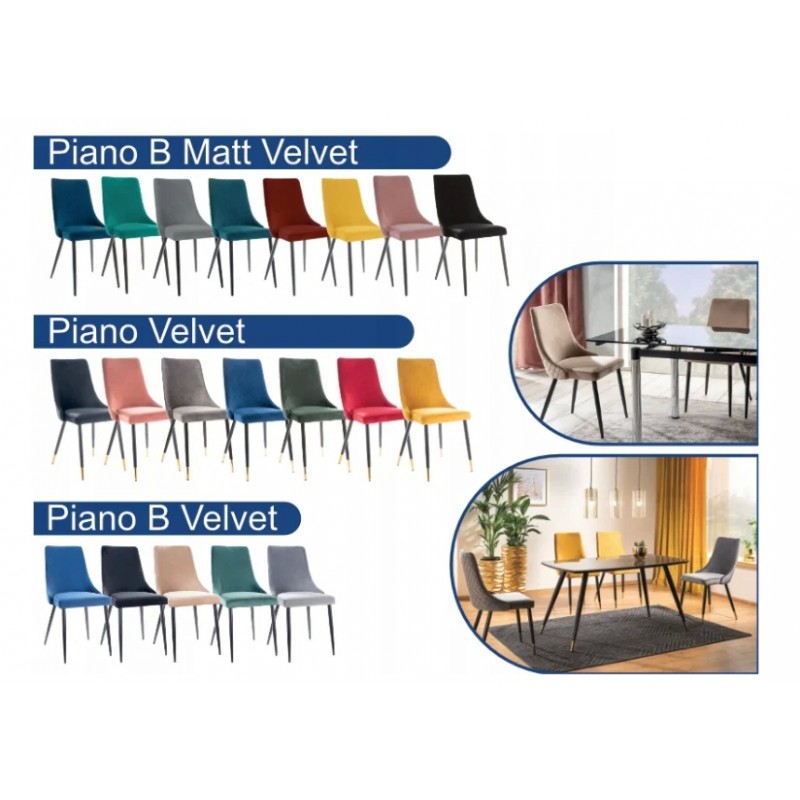 Стілець PIANO B VELVET чорний каркас / беж BLUVEL 28 Signal