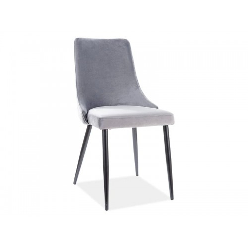 Стілець PIANO B VELVET чорний каркас / сірий BLUVEL 14 Signal