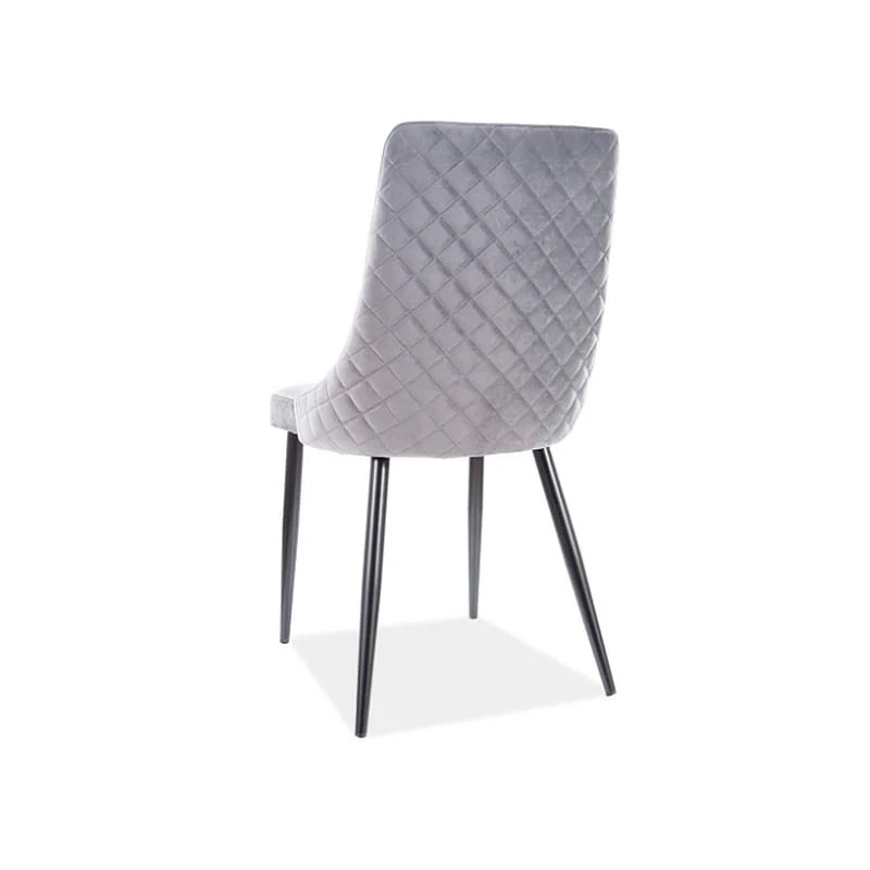 Стілець PIANO B VELVET чорний каркас / сірий BLUVEL 14 Signal