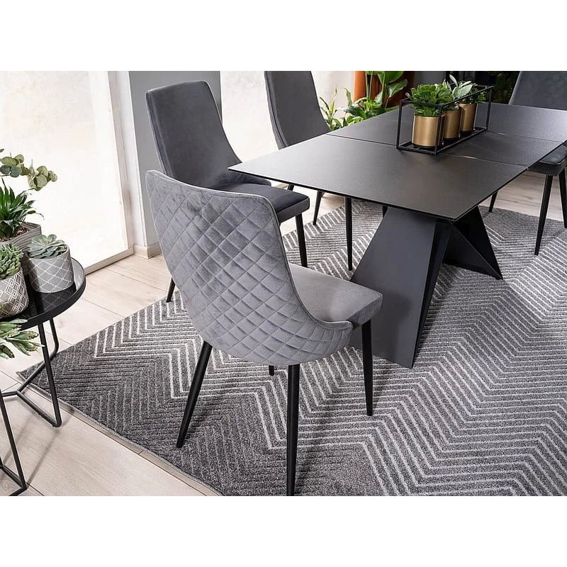 Стілець PIANO B VELVET чорний каркас / сірий BLUVEL 14 Signal