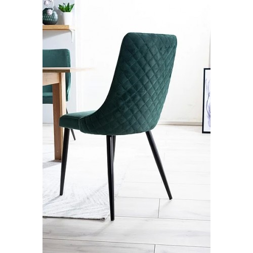 Стілець PIANO B VELVET чорний каркас / зелений BLUVEL 78 Signal