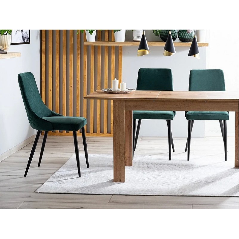 Стілець PIANO B VELVET чорний каркас / зелений BLUVEL 78 Signal