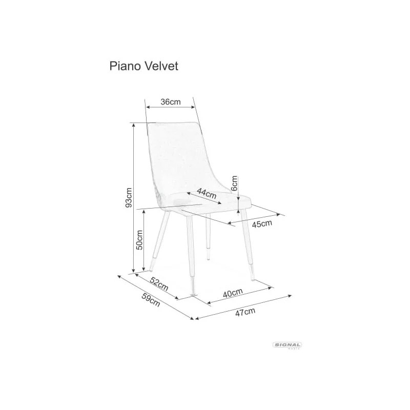 Стілець PIANO B VELVET чорний каркас / зелений BLUVEL 78 Signal