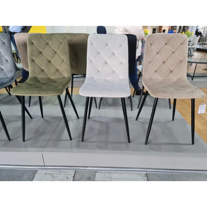 Стілець кухонний JERRY VELVET чорний каркас/темний беж BL.40 Signal