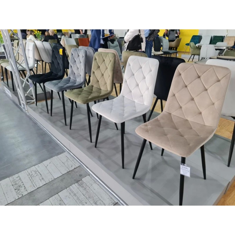 Стілець кухонний JERRY VELVET чорний каркас/темний беж BL.40 Signal