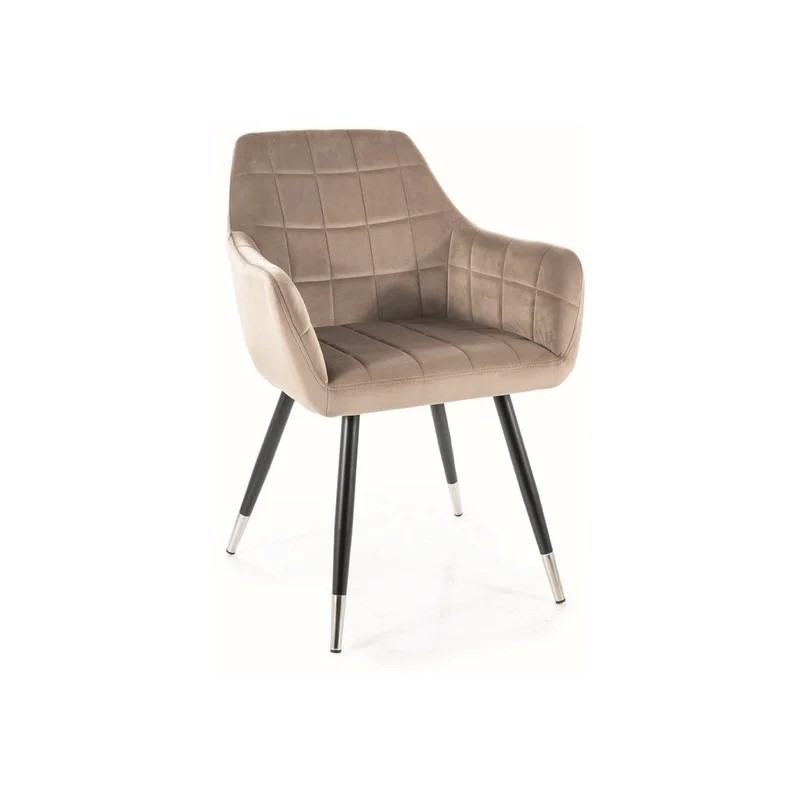 Стілець кухонний NUXE VELVET чорний каркас/темний беж BL.40 Signal