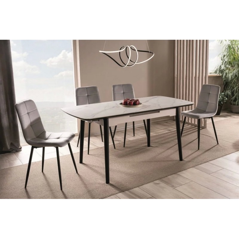 Стілець кухонний IVO VELVET чорний каркас/світло-сірий BL.03 Signal